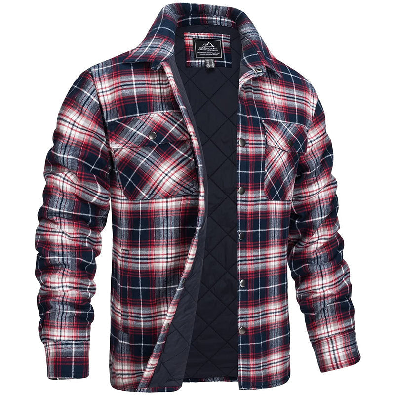 Kacob | Men's Quilted Lined Check Shirt Jacket – Plaid Shacket
