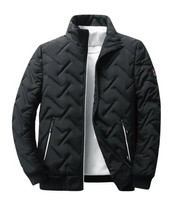 Kacob | Men's Quilted Puffer Jacket – Stand Collar Zip Up Padded Jacket