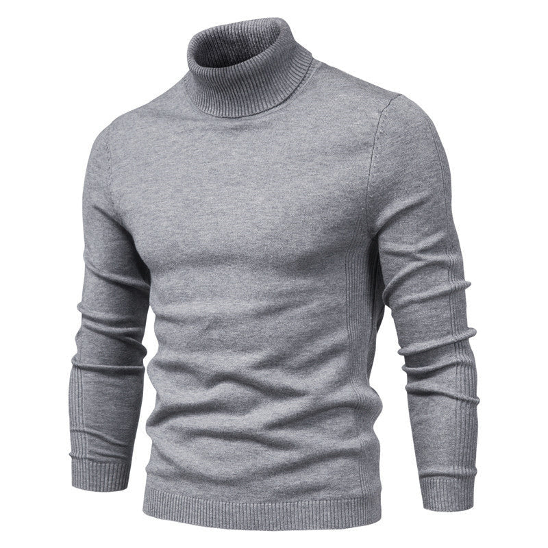 Kacob | Men's Relaxed Fit Roll Neck Jumper – Casual Turtleneck Knitted Jumper