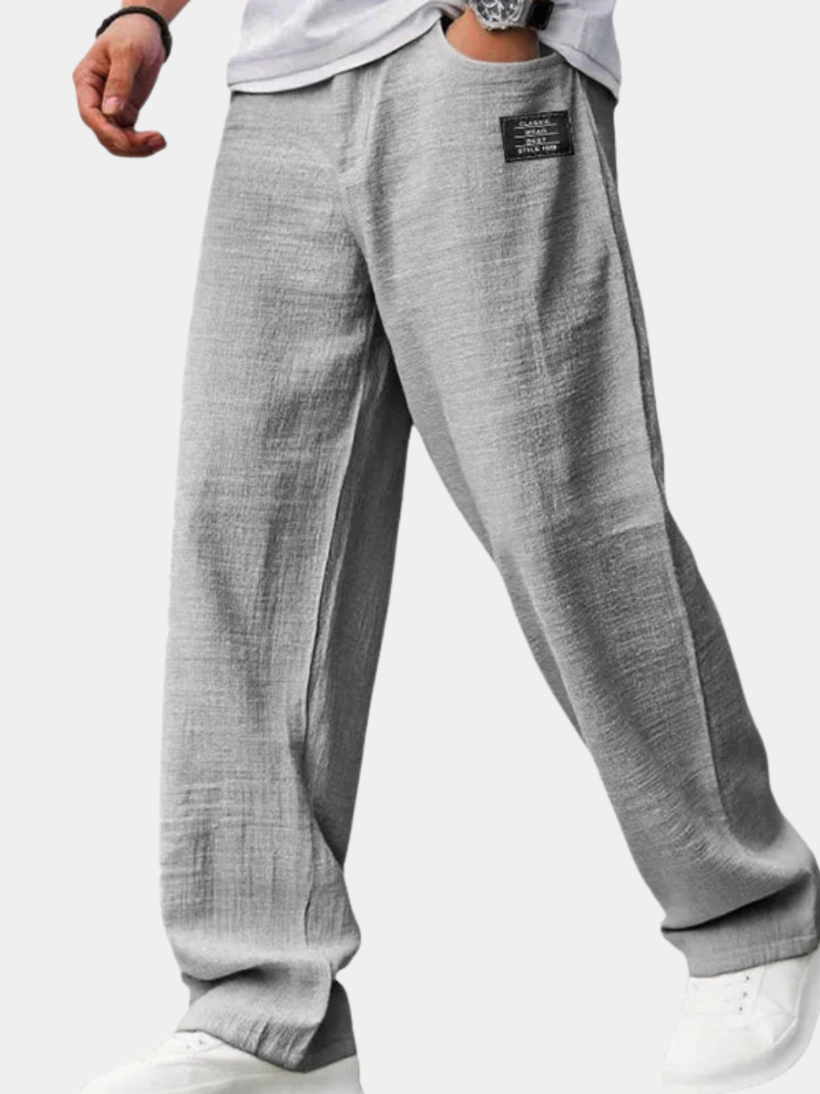Kacob | Men's Relaxed Straight Leg Trousers – Wide Leg Casual Mens Trousers