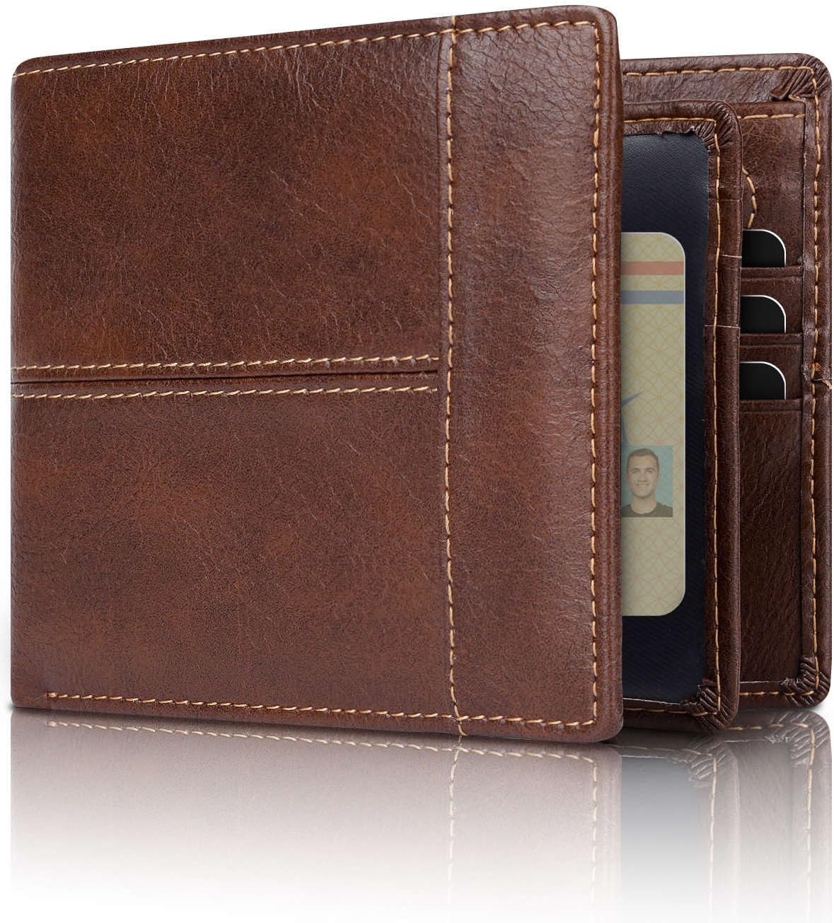 Men's RFID Blocking Faux Leather Bifold Wallet