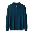Kacob | Men's Ribbed Quarter Zip Mock Neck Knitted Jumper