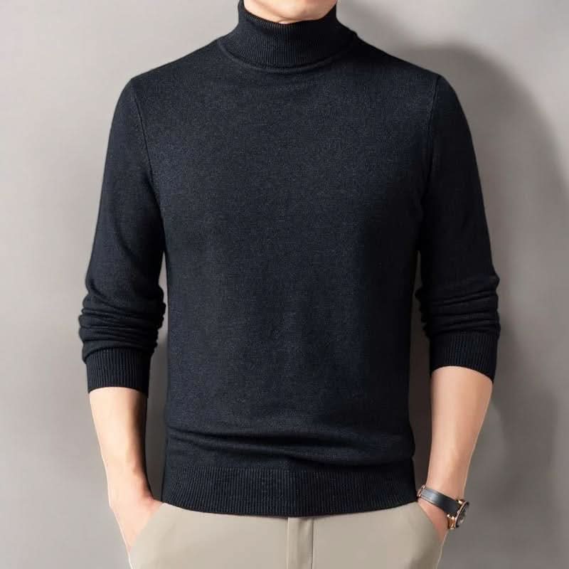 Kacob | Men's Roll Neck Jumper – Classic Knitted Polo Neck Sweater