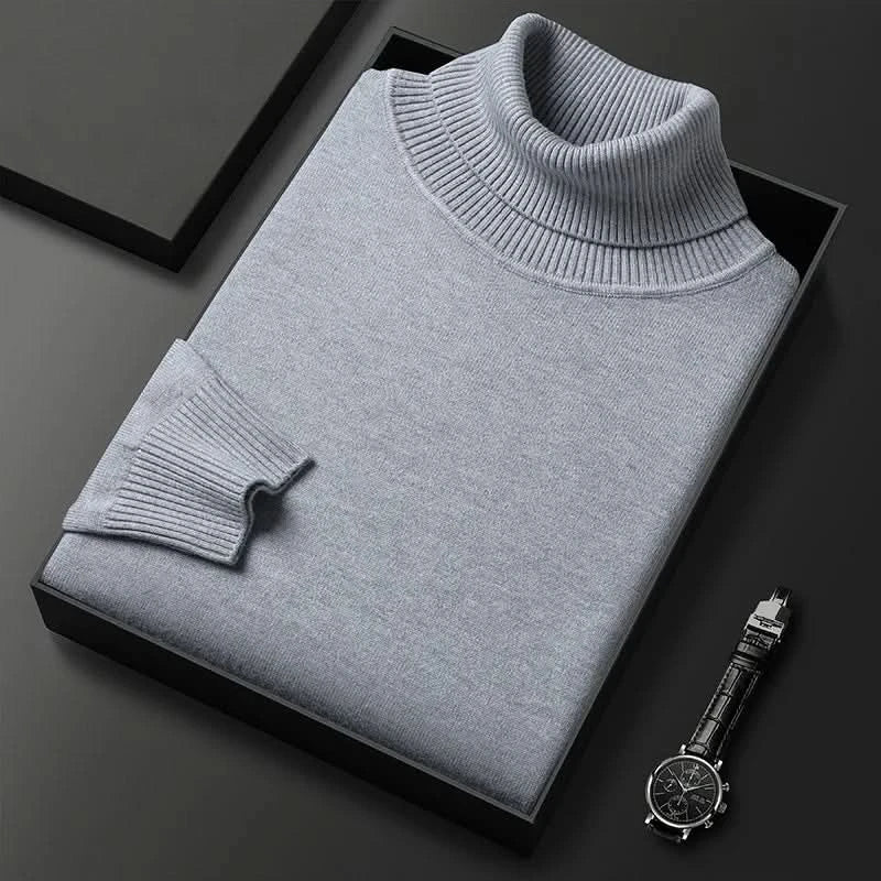 Kacob | Men's Roll Neck Jumper – Classic Knitted Polo Neck Sweater