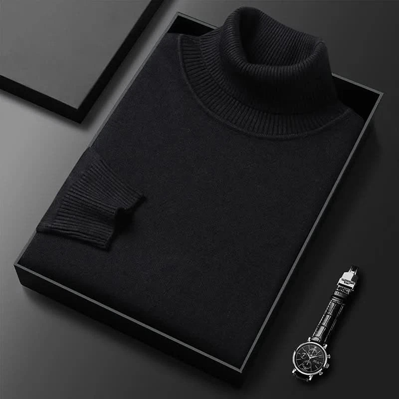 Kacob | Men's Roll Neck Jumper – Classic Knitted Polo Neck Sweater