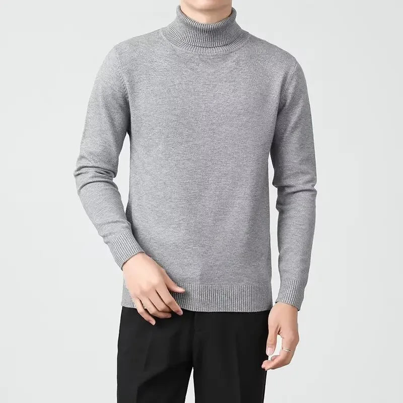 Men's Roll Neck Knitted Jumper – Fitted Turtleneck Knit