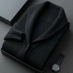 Men's Shawl Collar Knitted Cardigan – Chunky Button Up Cardigan