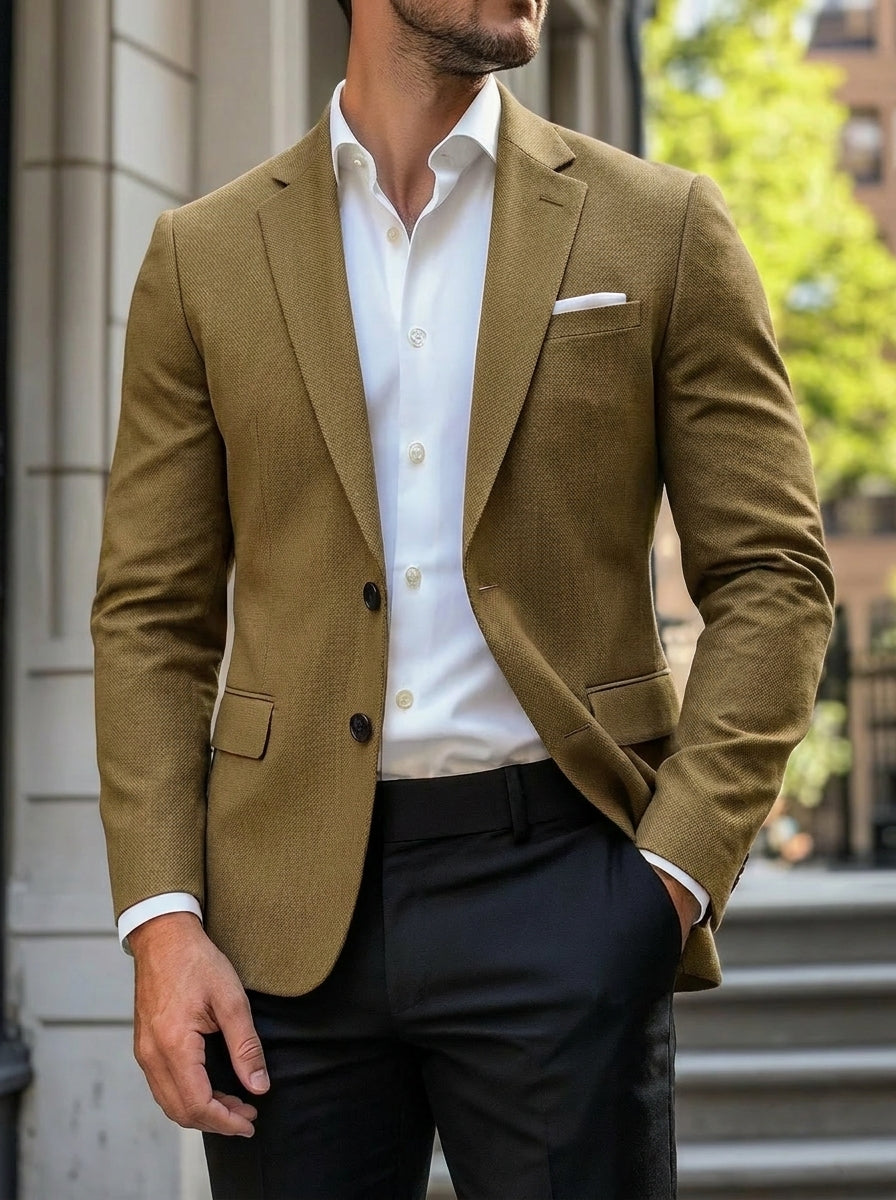 Kacob | Men's Single Breasted Casual Blazer – Standard Fit Smart Jacket