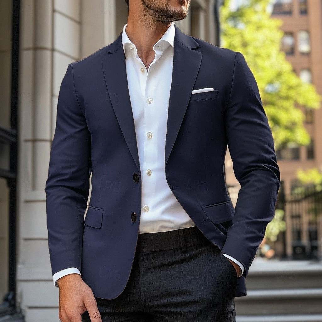 Kacob | Men's Single Breasted Casual Blazer – Standard Fit Smart Jacket