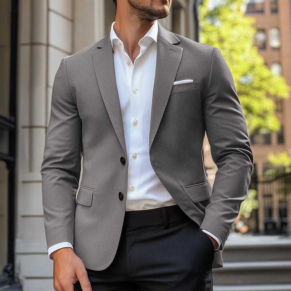 Kacob | Men's Single Breasted Casual Blazer – Standard Fit Smart Jacket