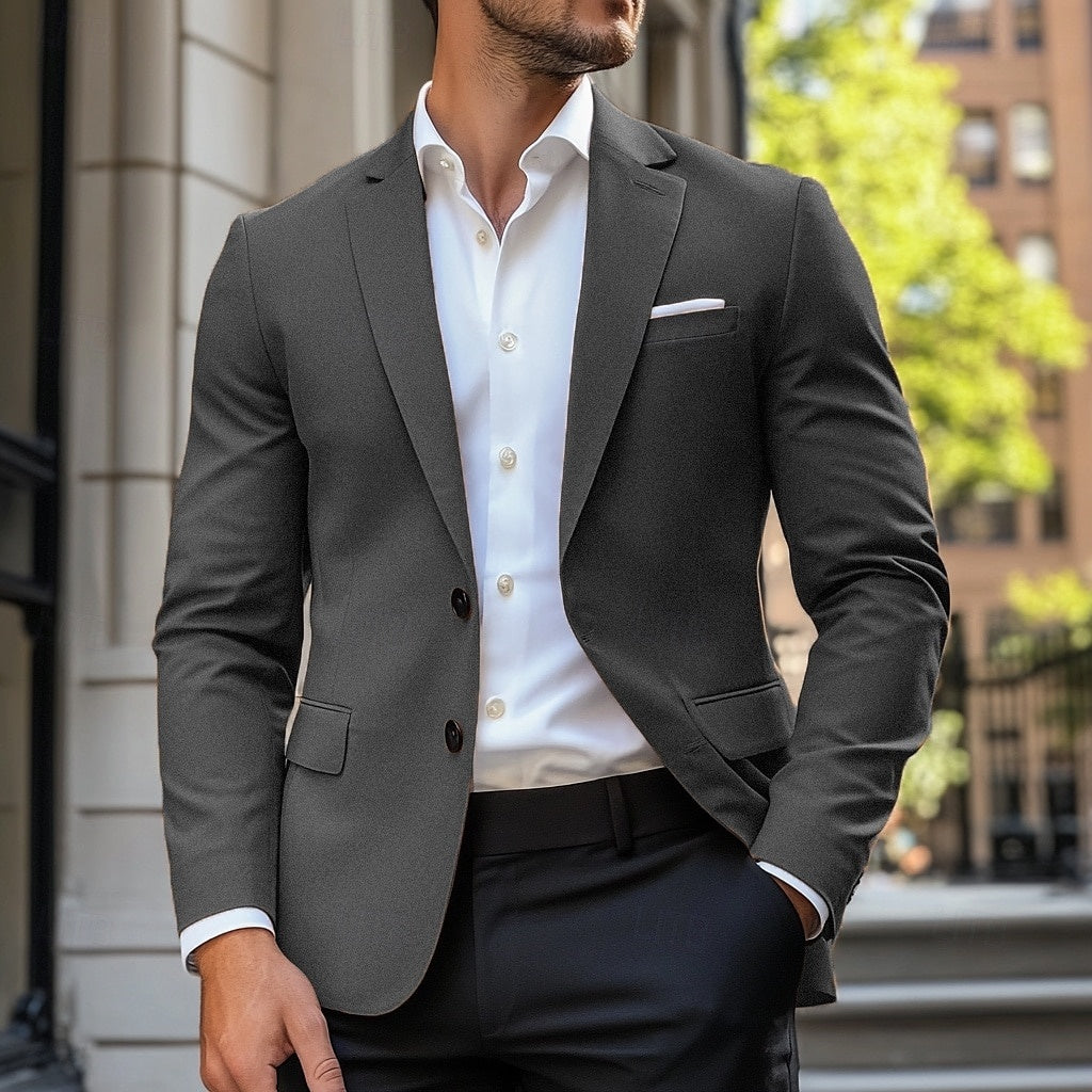 Kacob | Men's Single Breasted Casual Blazer – Standard Fit Smart Jacket