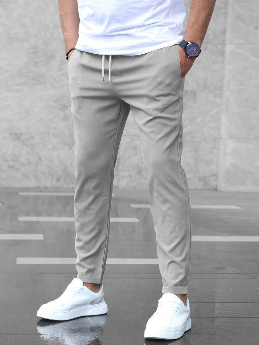 Kacob | Men's Slim Fit Chino Joggers – Drawstring Smart Casual Trousers