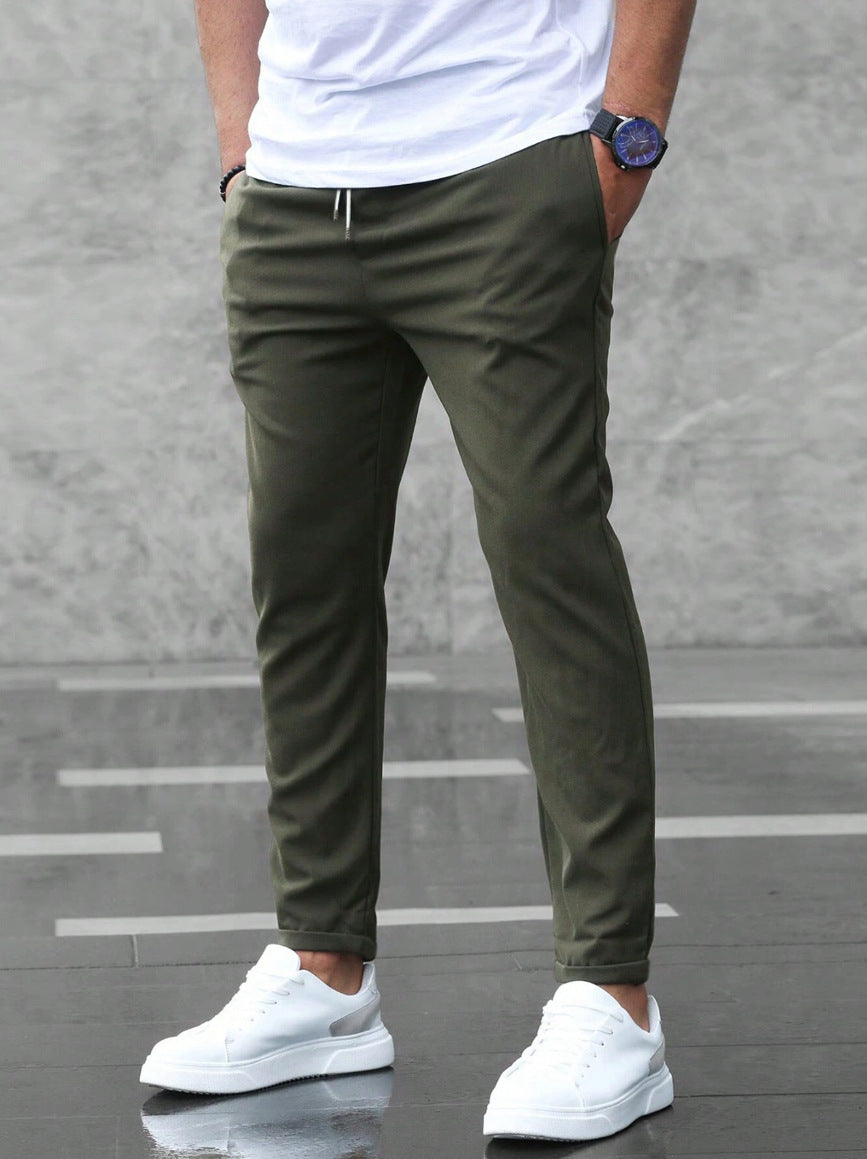 Kacob | Men's Slim Fit Chino Joggers – Drawstring Smart Casual Trousers