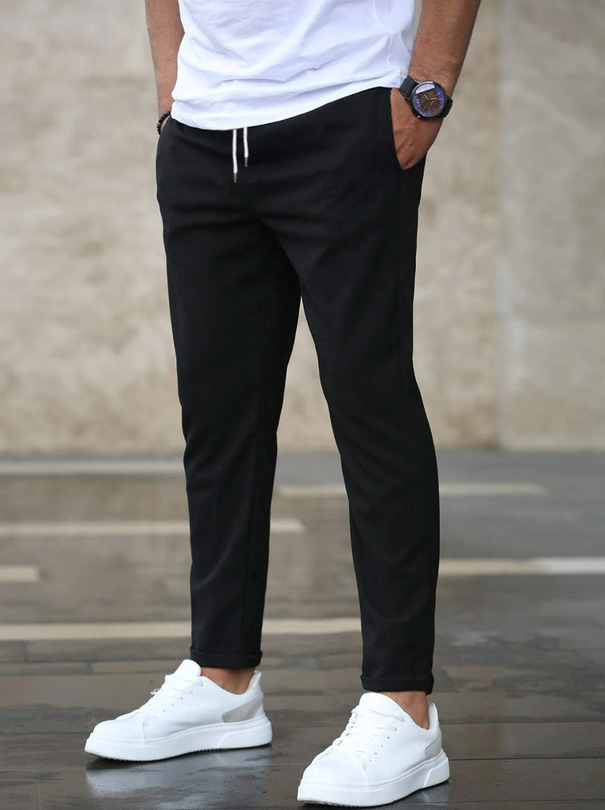 Kacob | Men's Slim Fit Chino Joggers – Drawstring Smart Casual Trousers