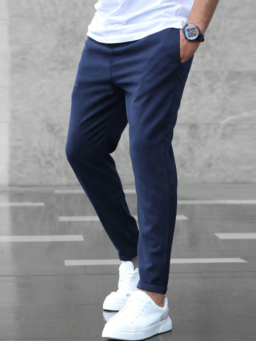 Kacob | Men's Slim Fit Chino Joggers – Drawstring Smart Casual Trousers