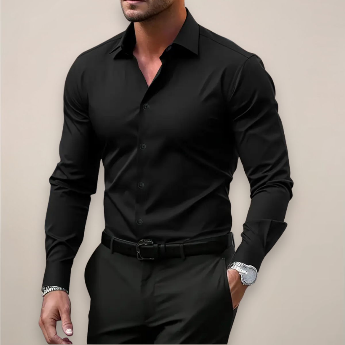 Kacob | Men's Slim Fit Dress Shirt – Long Sleeve Formal Button Up Shirt