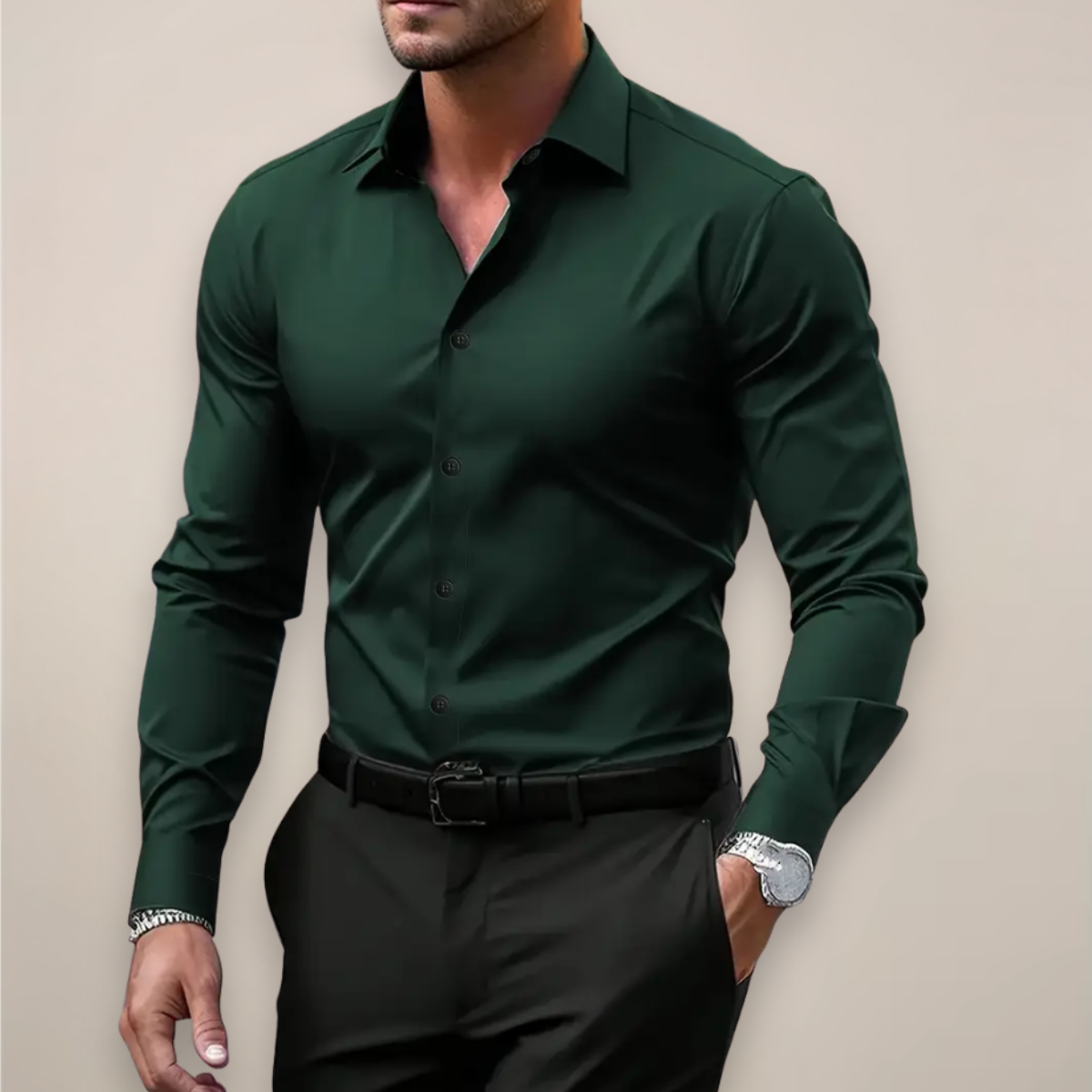 Kacob | Men's Slim Fit Dress Shirt – Long Sleeve Formal Button Up Shirt