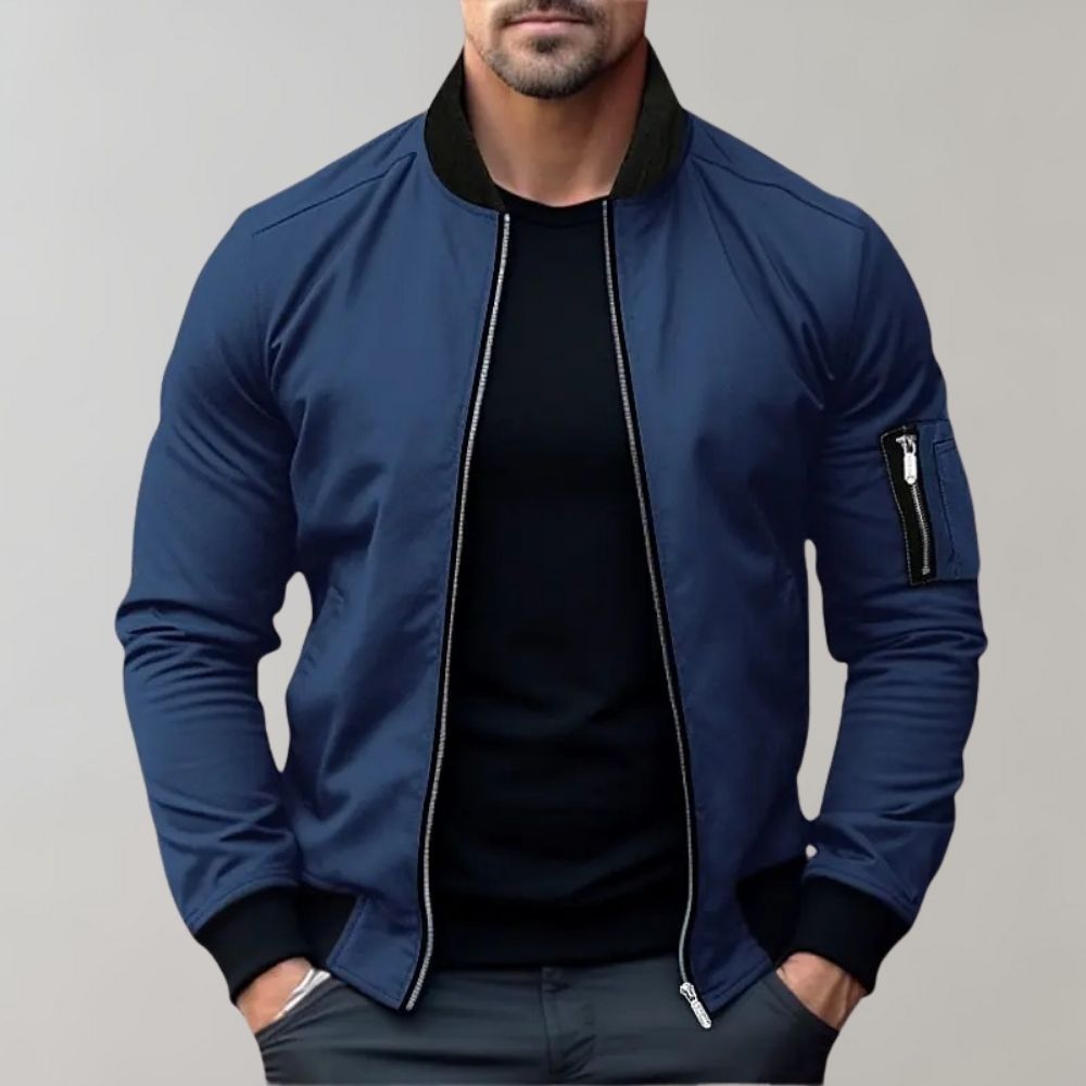 Kacob | Men's Slim Fit Zip Up Bomber Jacket – Everyday Mens Jacket with Pockets