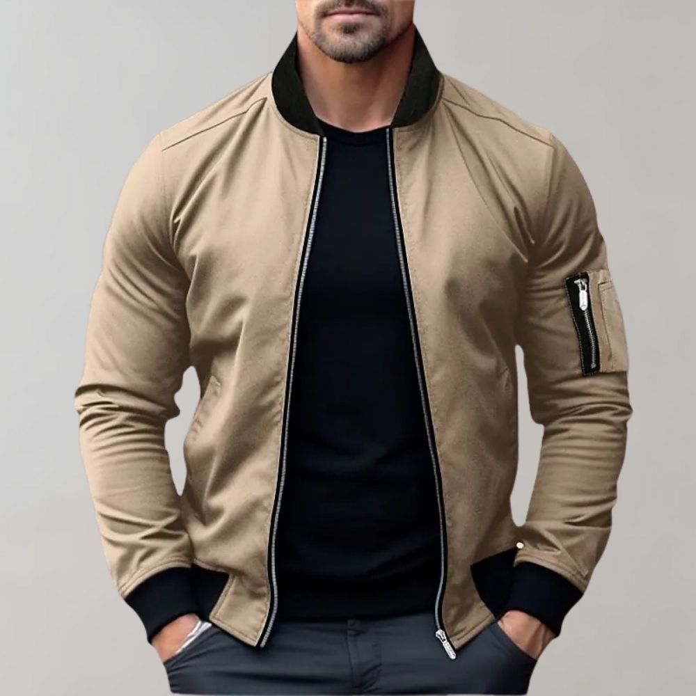 Kacob | Men's Slim Fit Zip Up Bomber Jacket – Everyday Mens Jacket with Pockets