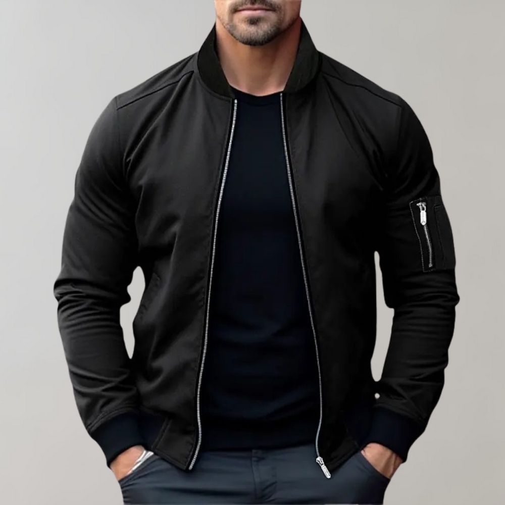 Kacob | Men's Slim Fit Zip Up Bomber Jacket – Everyday Mens Jacket with Pockets