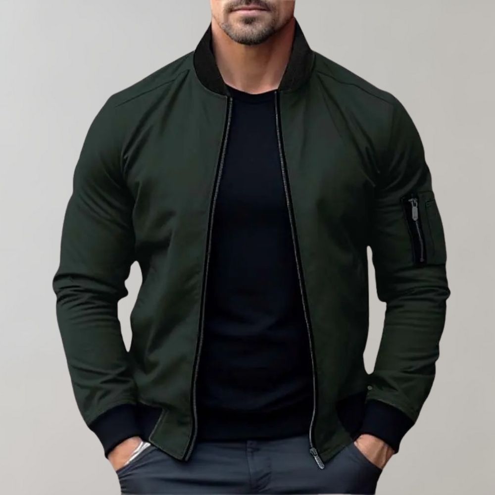 Kacob | Men's Slim Fit Zip Up Bomber Jacket – Everyday Mens Jacket with Pockets