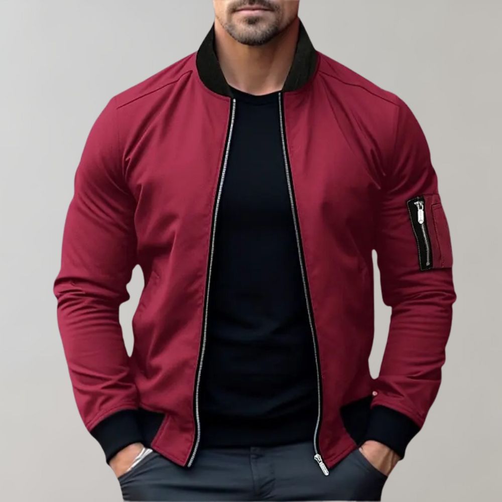 Kacob | Men's Slim Fit Zip Up Bomber Jacket – Everyday Mens Jacket with Pockets