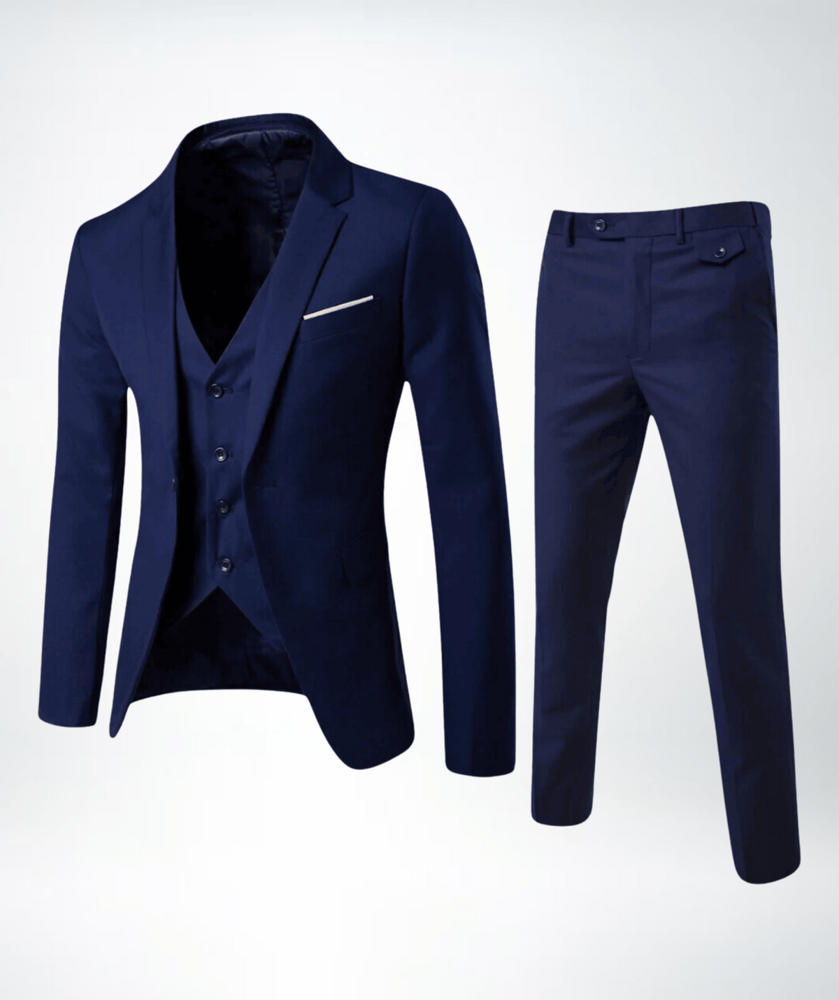Kacob | Men's Slim Three Piece Suit with Waistcoat – Wedding and Christmas Party Suit