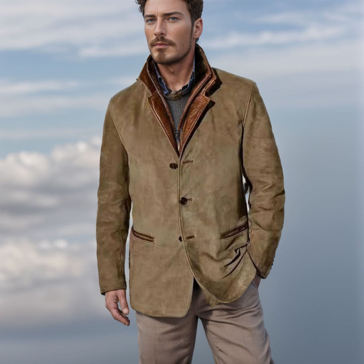 Kacob | Men's Smart Casual Blazer Jacket – Lapel Collar Button Front Jacket