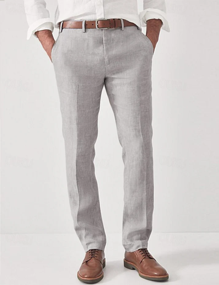Kacob | Men's Smart Casual Trousers – Straight Leg Tailored Chinos