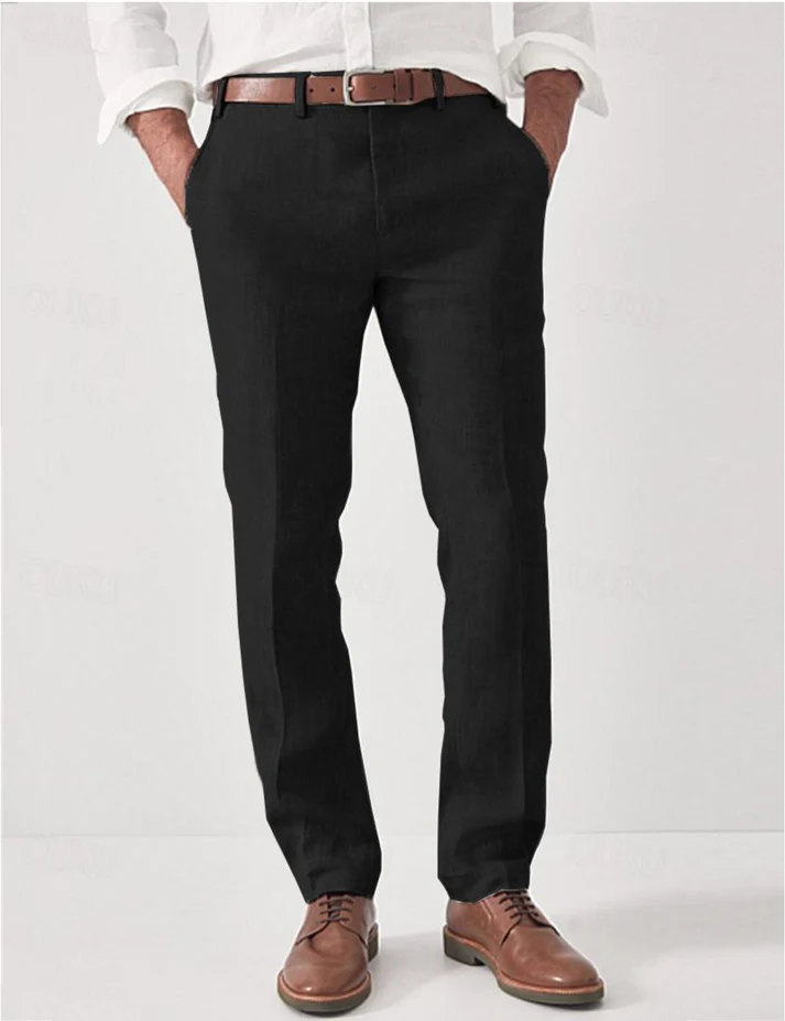 Kacob | Men's Smart Casual Trousers – Straight Leg Tailored Chinos