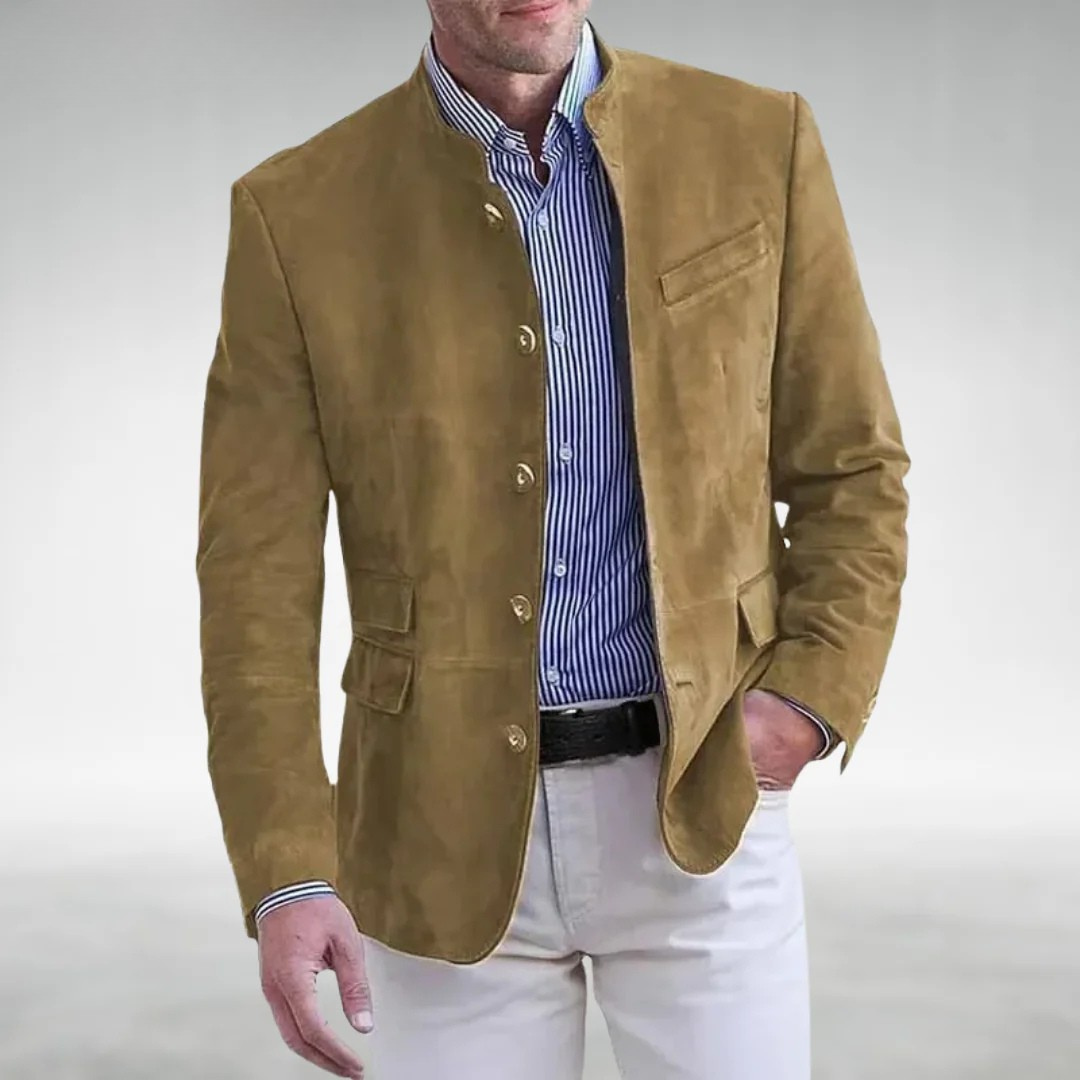 Kacob | Men's Stand Collar Blazer – Tailored Casual Jacket