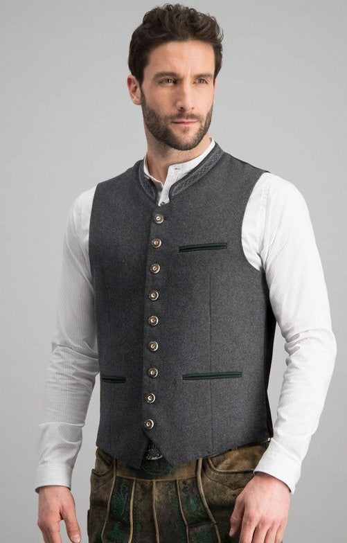 Kacob | Men's Stand Collar Waistcoat – Button Front Traditional Vest