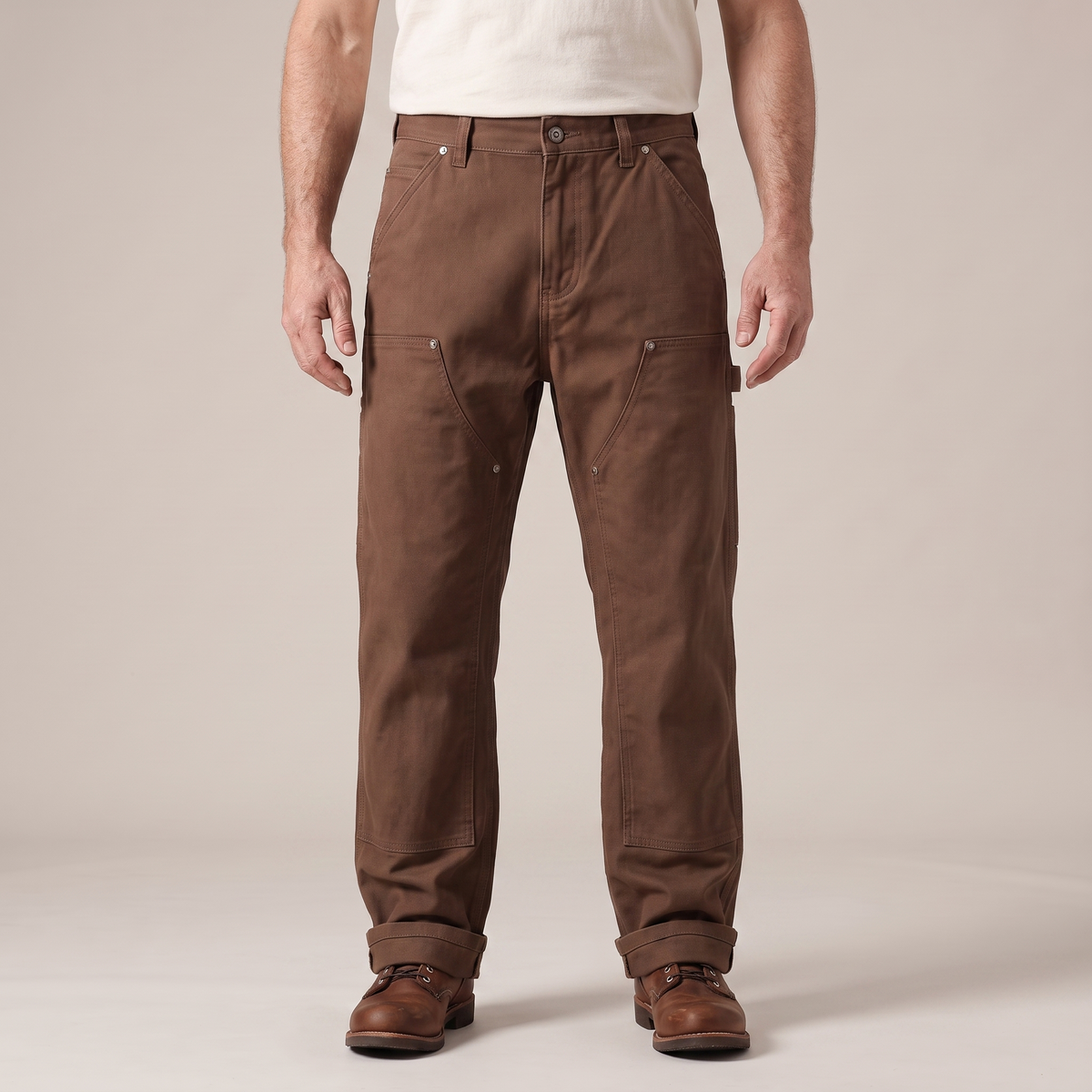 Kacob | Men's Straight Leg Cargo Trousers – Rugged Utility Work Trousers