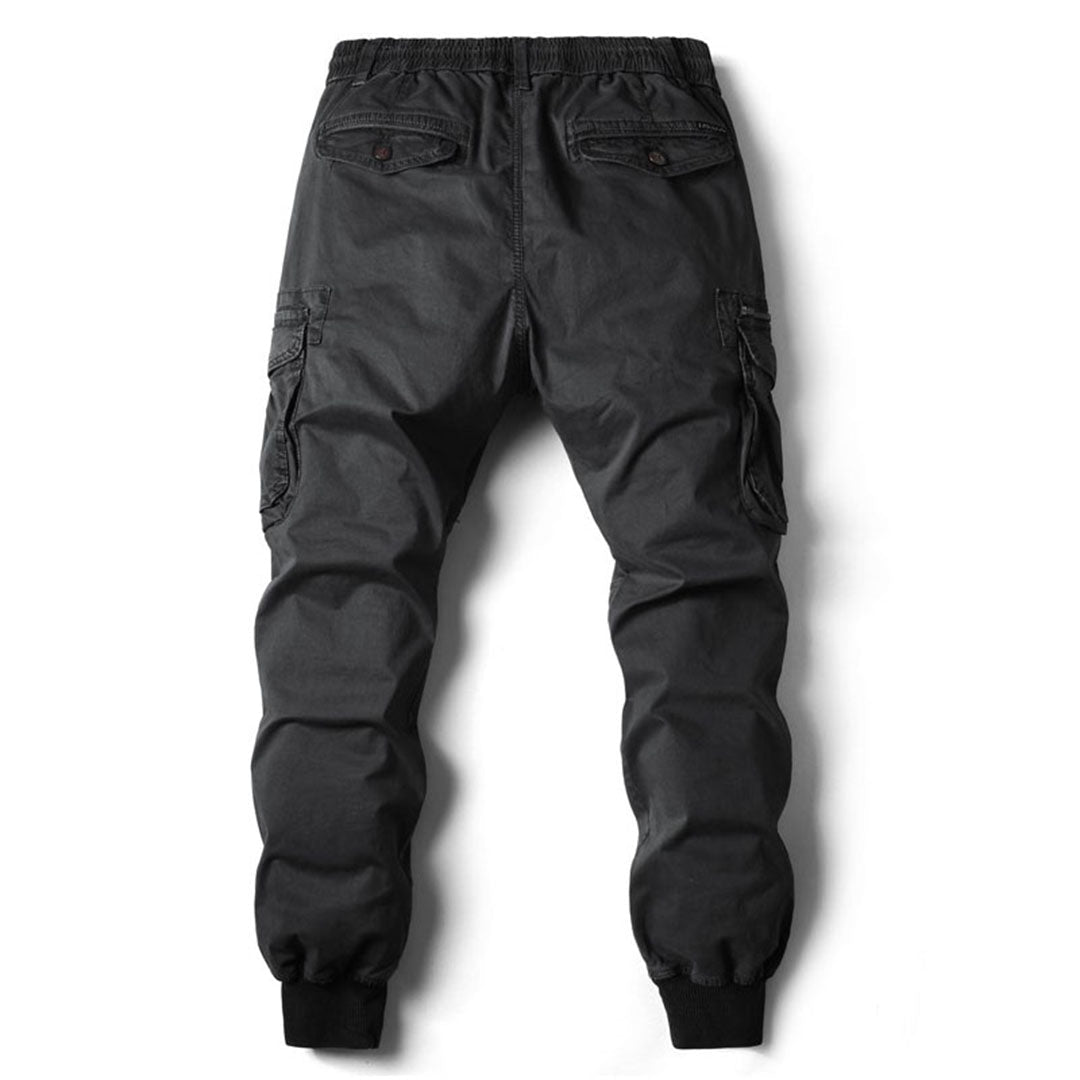 Kacob | Men's Stretch Tapered Cargo Trousers – Cuffed Ankle Utility Trousers