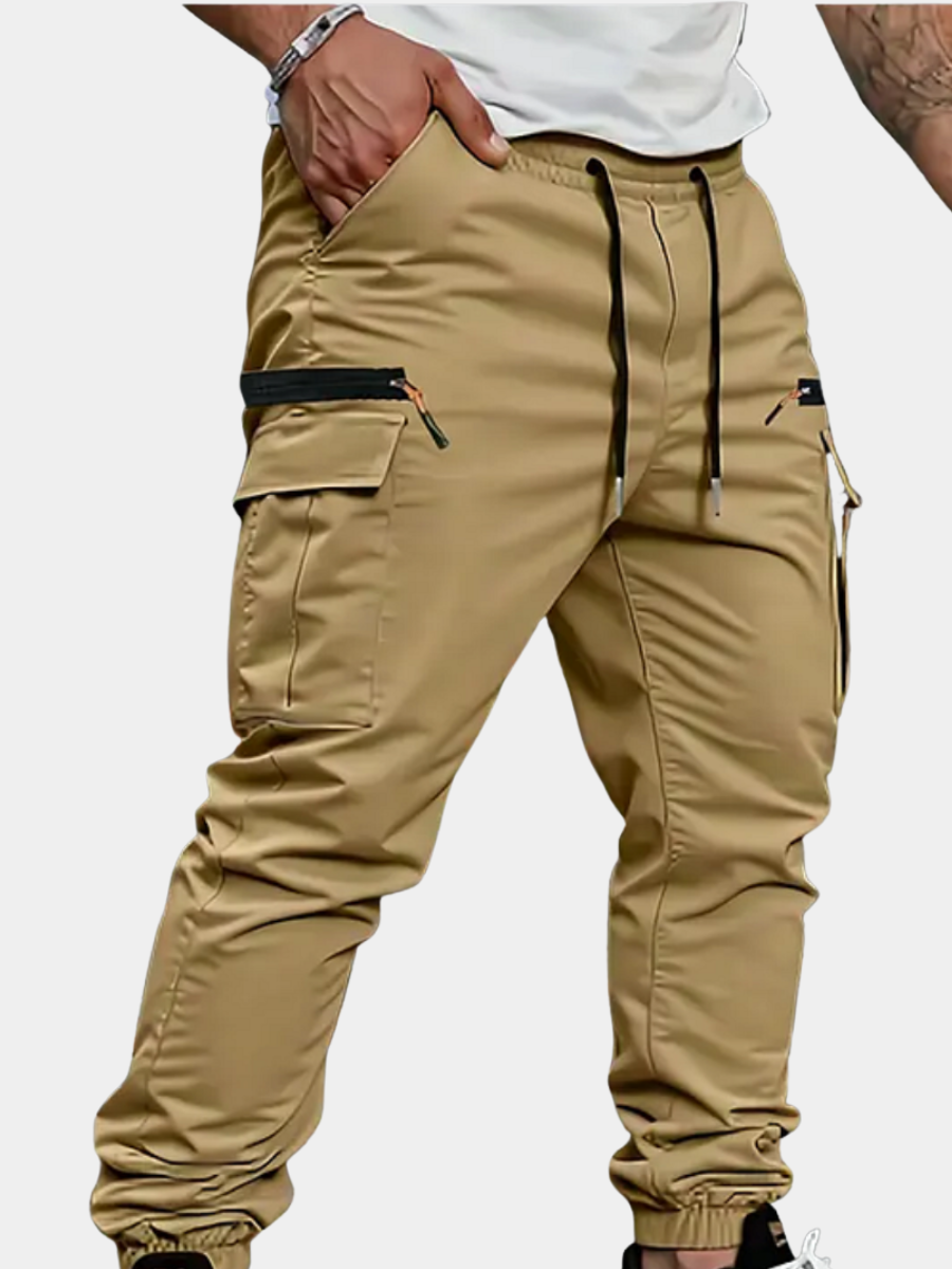 Kacob | Men's Stretch Tapered Jogger Trousers – Everyday Drawstring Joggers