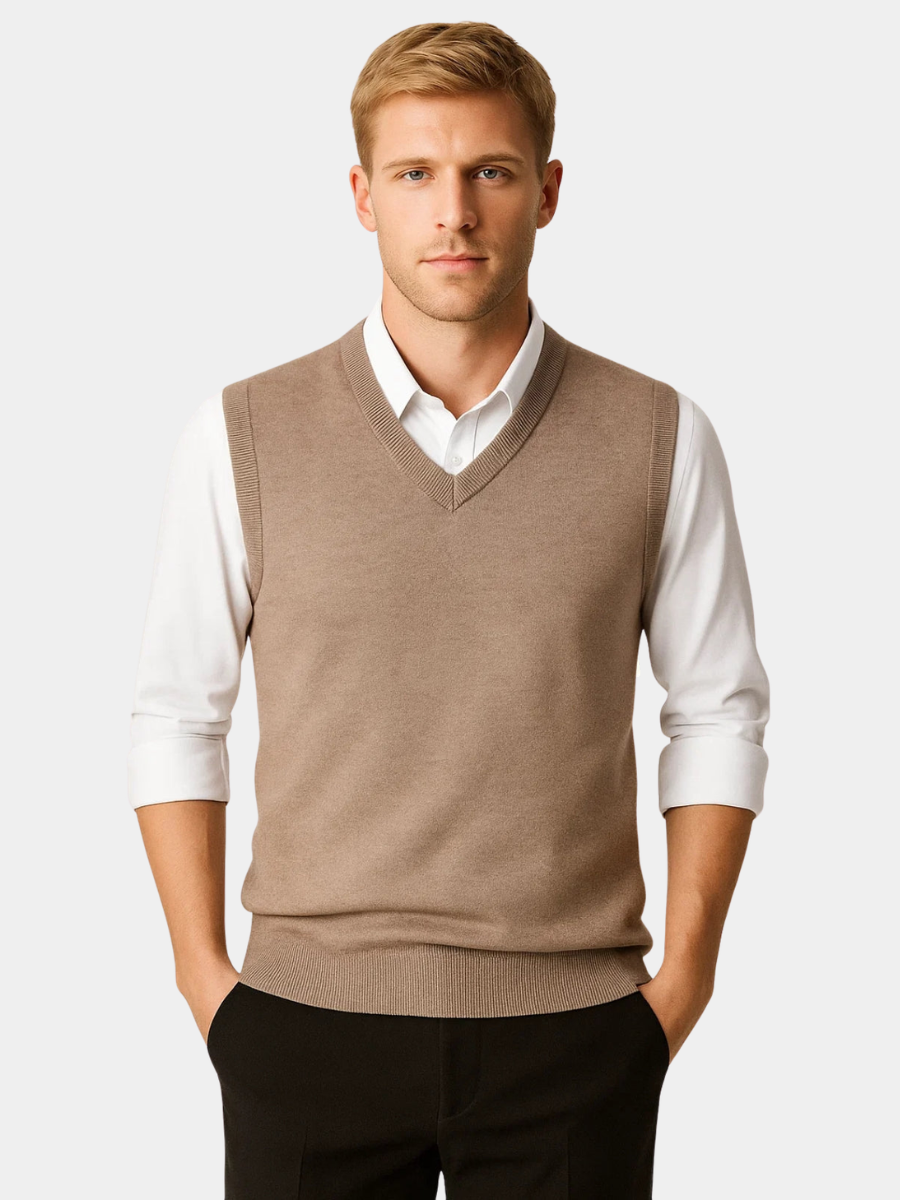 Kacob | Men's Sweater Vest – V Neck Knitted Tank Top