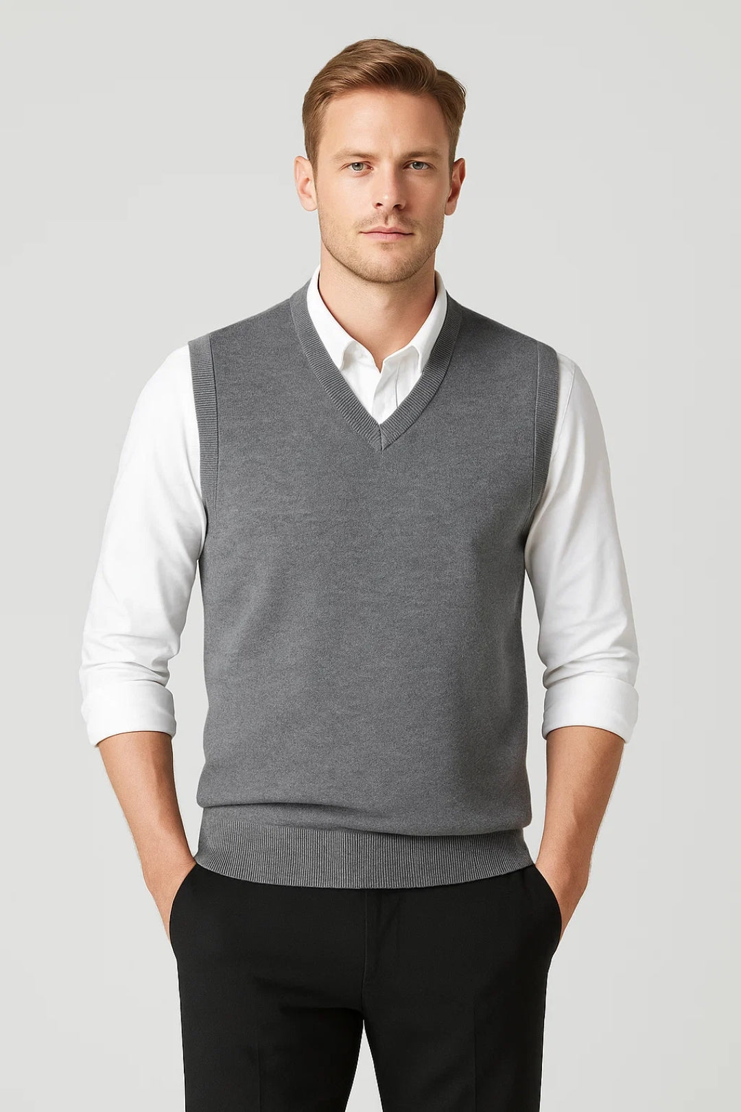 Kacob | Men's Sweater Vest – V Neck Knitted Tank Top