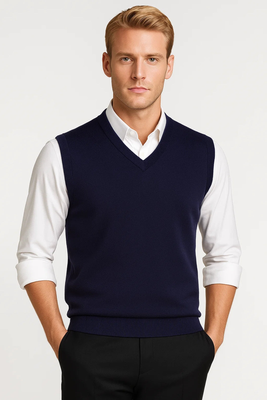 Kacob | Men's Sweater Vest – V Neck Knitted Tank Top