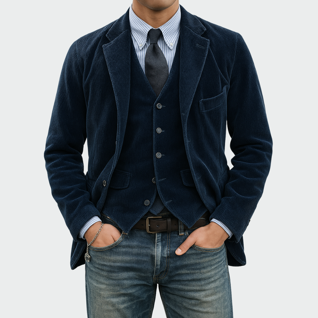 Kacob | Men's Tailored Blazer and Waistcoat Set – Smart Two Piece Occasion Set