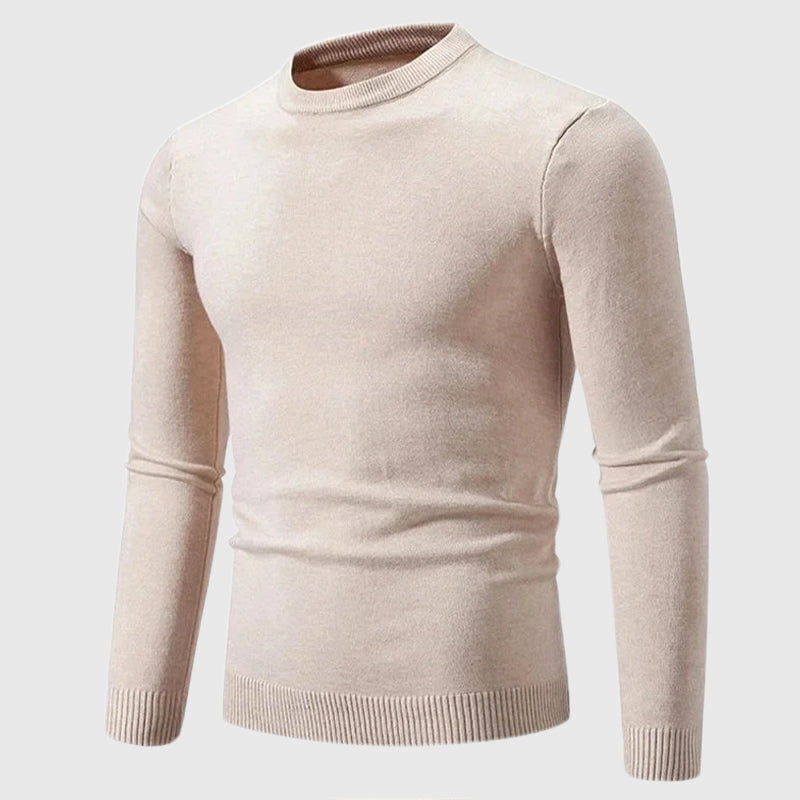 Kacob | Men's Tailored Crew Neck Jumper – Fine Knit Smart Pullover