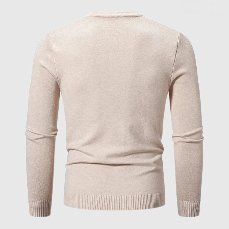 Kacob | Men's Tailored Crew Neck Jumper – Fine Knit Smart Pullover