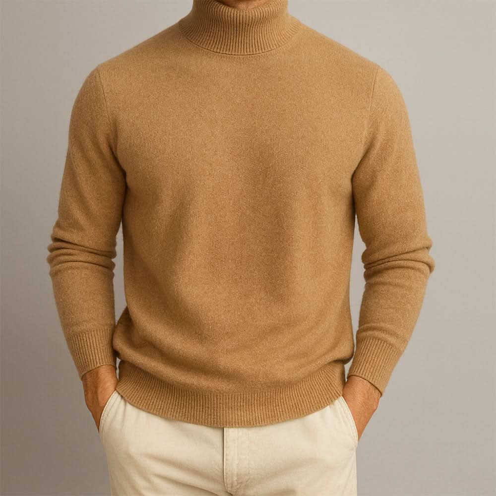 Kacob | Men's Tailored Fit Roll Neck Jumper – Classic Knitted Turtleneck