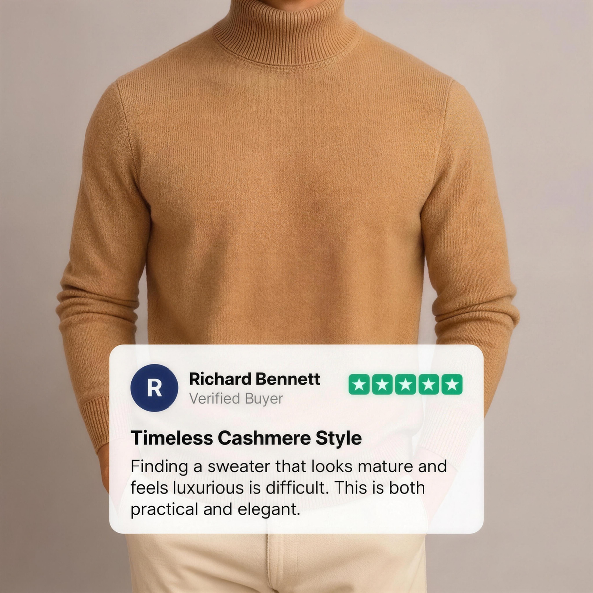 Kacob | Men's Tailored Fit Roll Neck Jumper – Classic Knitted Turtleneck