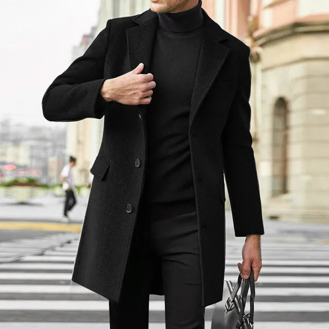 Kacob | Men's Tailored Longline Overcoat – Mens Long Coat for Winter