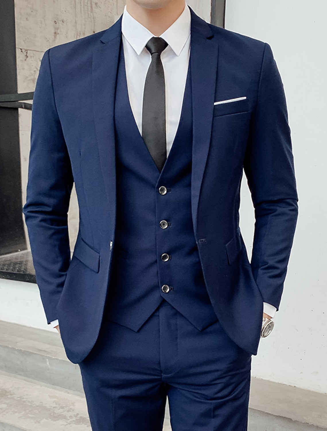 Kacob | Men's Three Piece Suit – Single-Breasted Two Button Wedding Suit