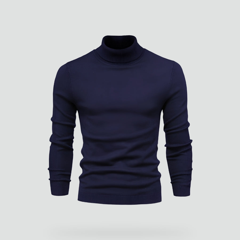 Kacob | Men's Turtleneck Jumper – Fine Knit Roll Neck Long Sleeve Top
