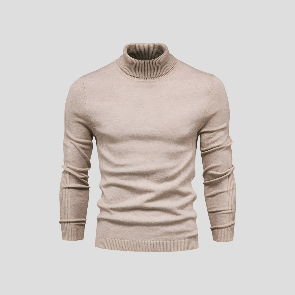 Kacob | Men's Turtleneck Jumper – Fine Knit Roll Neck Long Sleeve Top