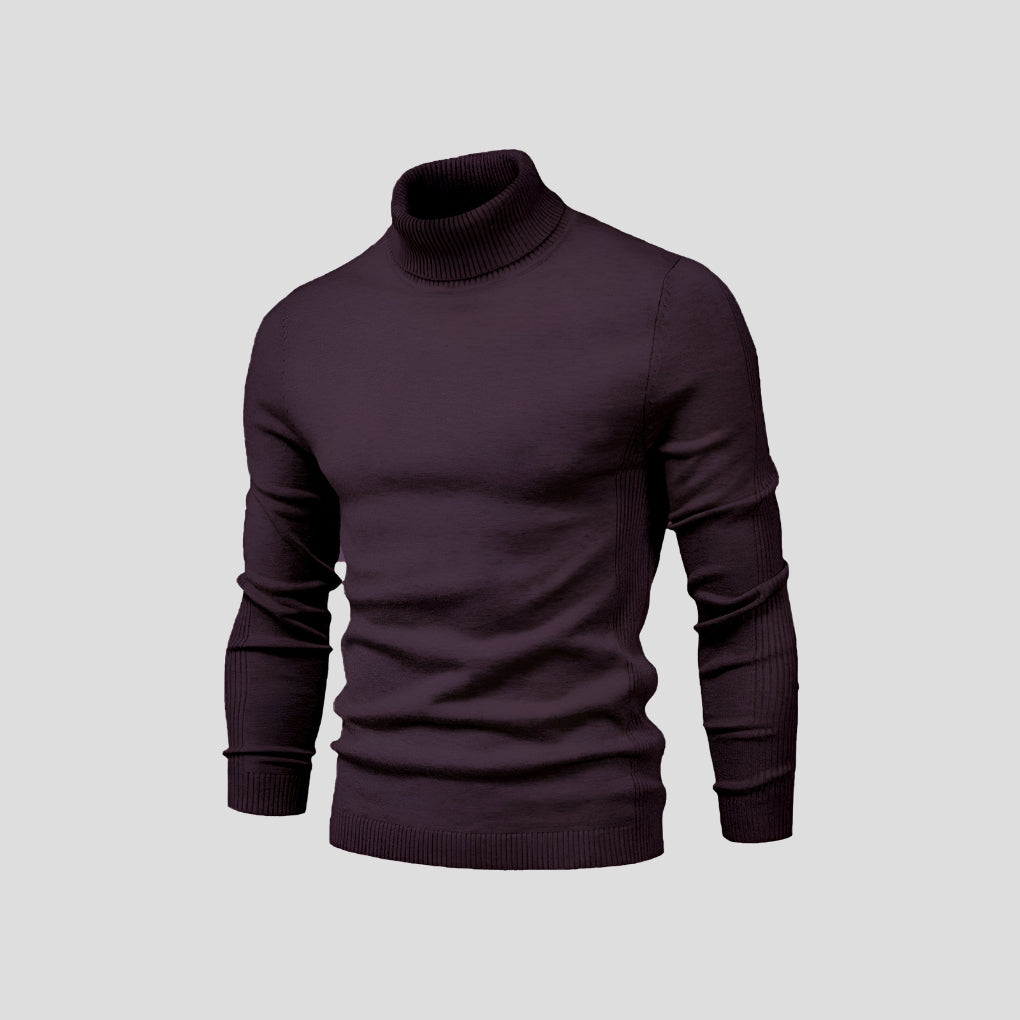 Kacob | Men's Turtleneck Jumper – Fine Knit Roll Neck Long Sleeve Top