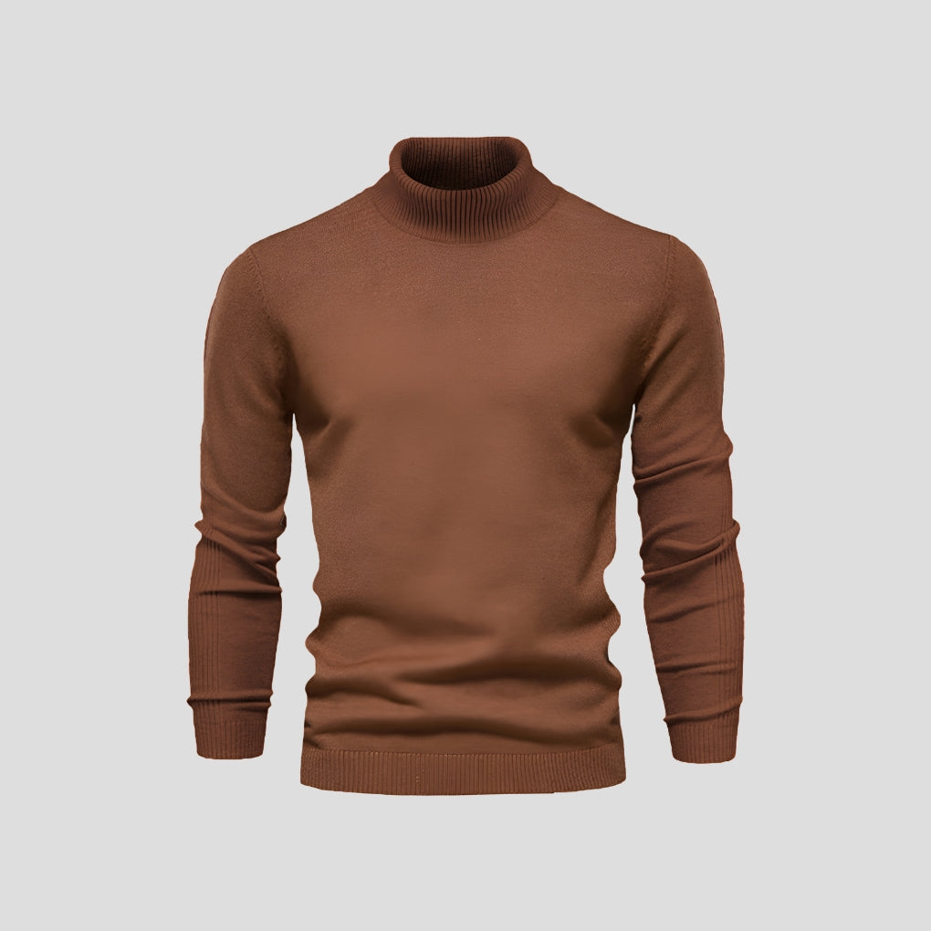 Kacob | Men's Turtleneck Jumper – Fine Knit Roll Neck Long Sleeve Top