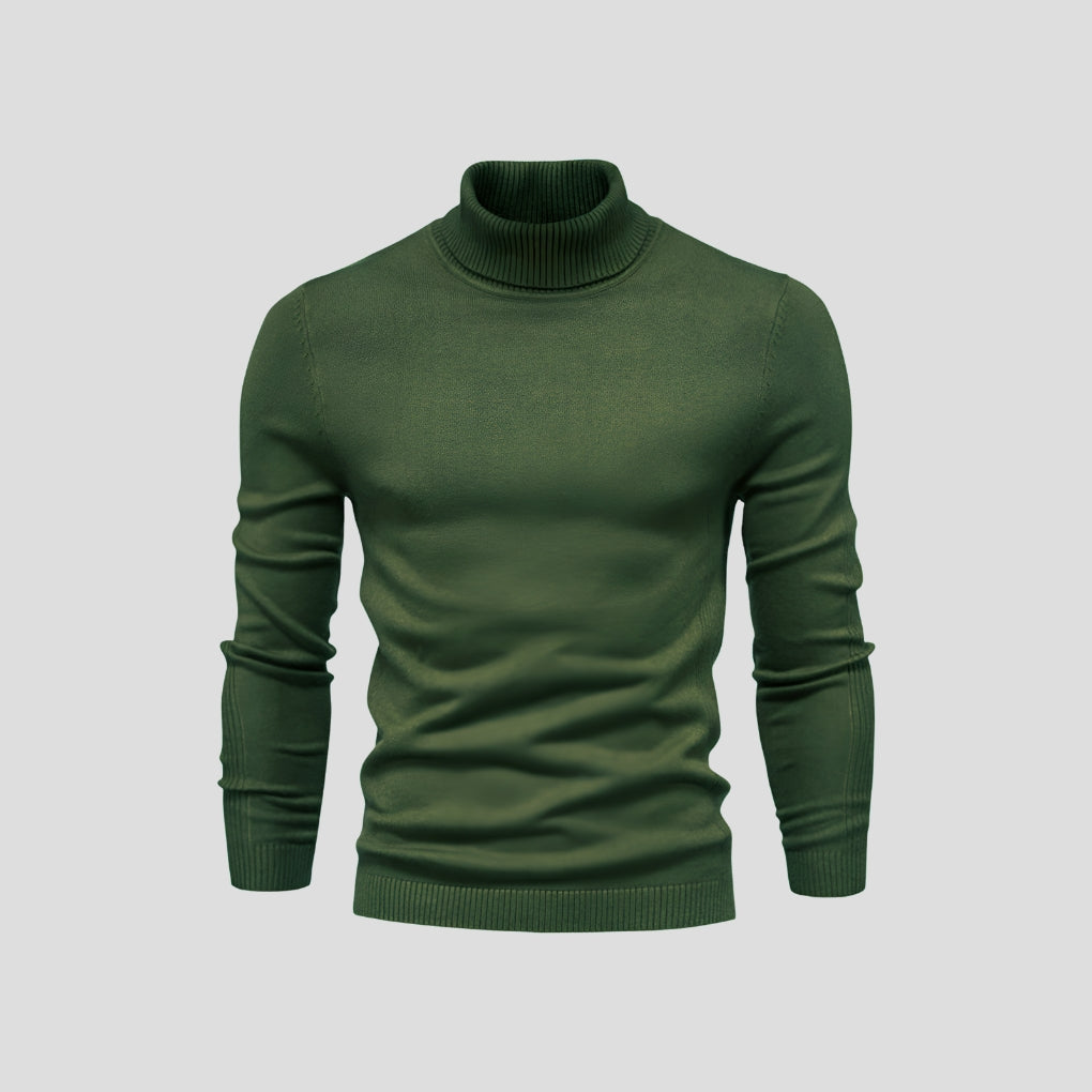 Kacob | Men's Turtleneck Jumper – Fine Knit Roll Neck Long Sleeve Top